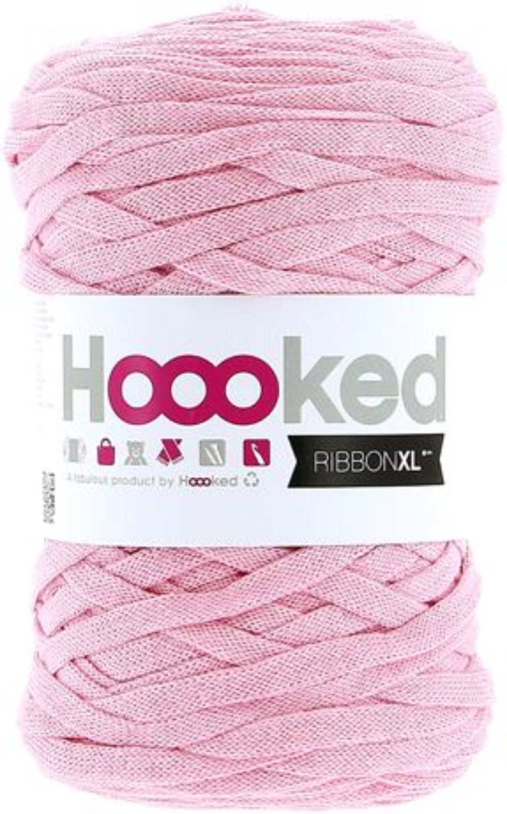 Light Pink yarn ball with 'Hoooked' label on a white background