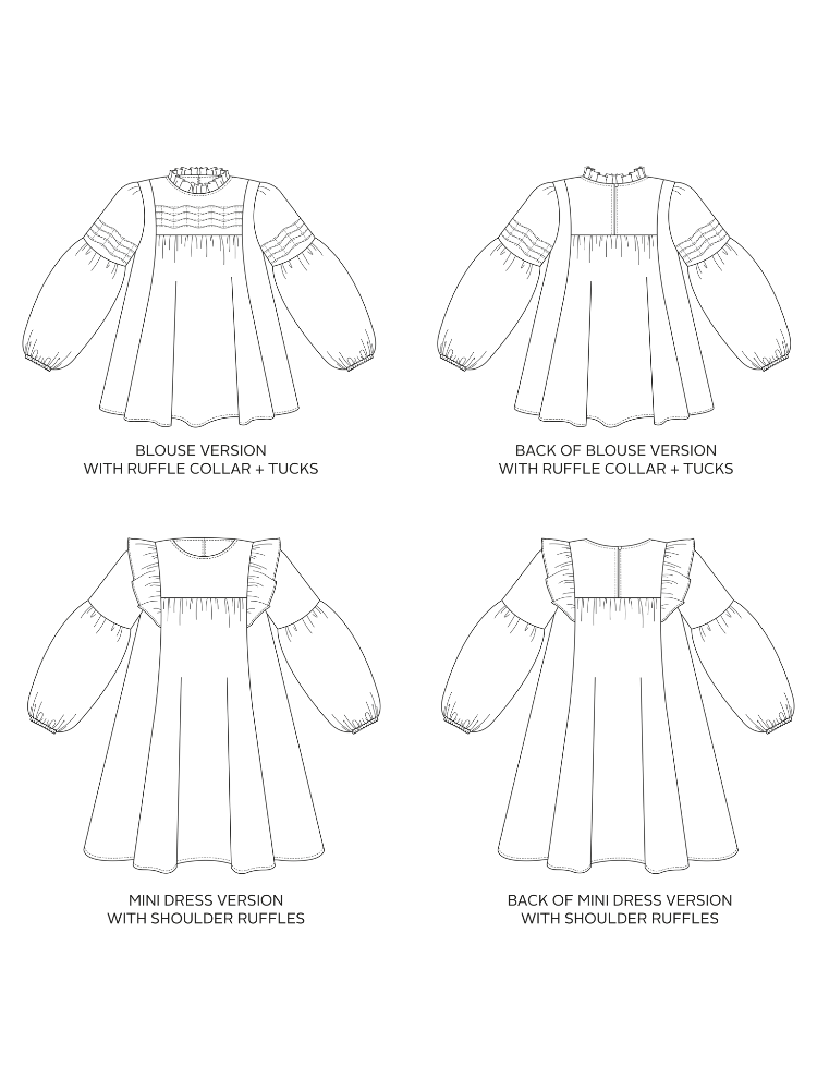 Marnie Blouse & Mini Dress Pattern Pattern Tilly and the Buttons