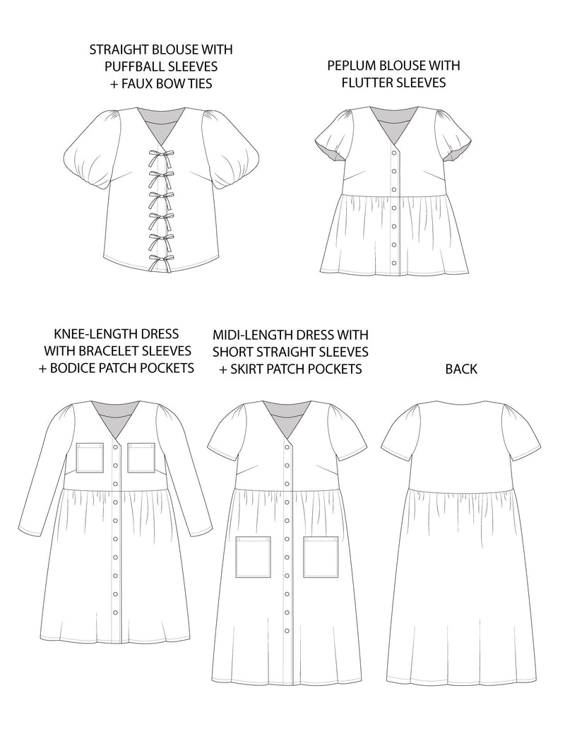Nell Blouse and Dress Pattern Pattern Tilly and the Buttons