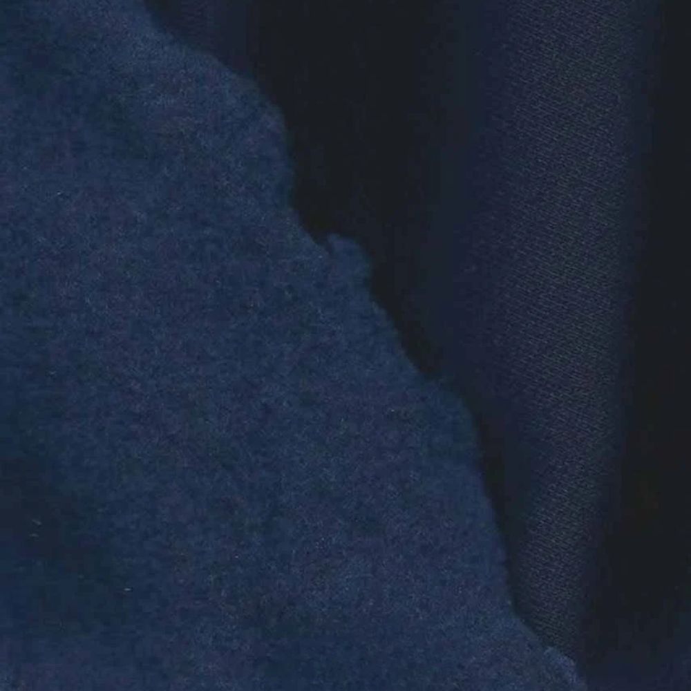 Close up of navy fleece fabric
