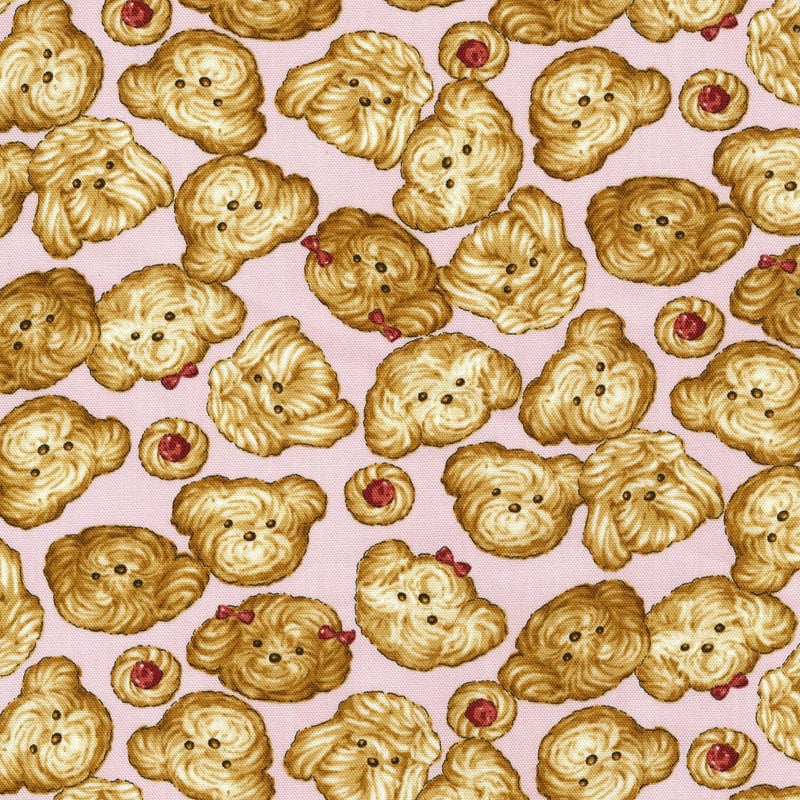 Animal Bread Doggies By Kokka in Pink Fabric Kokka