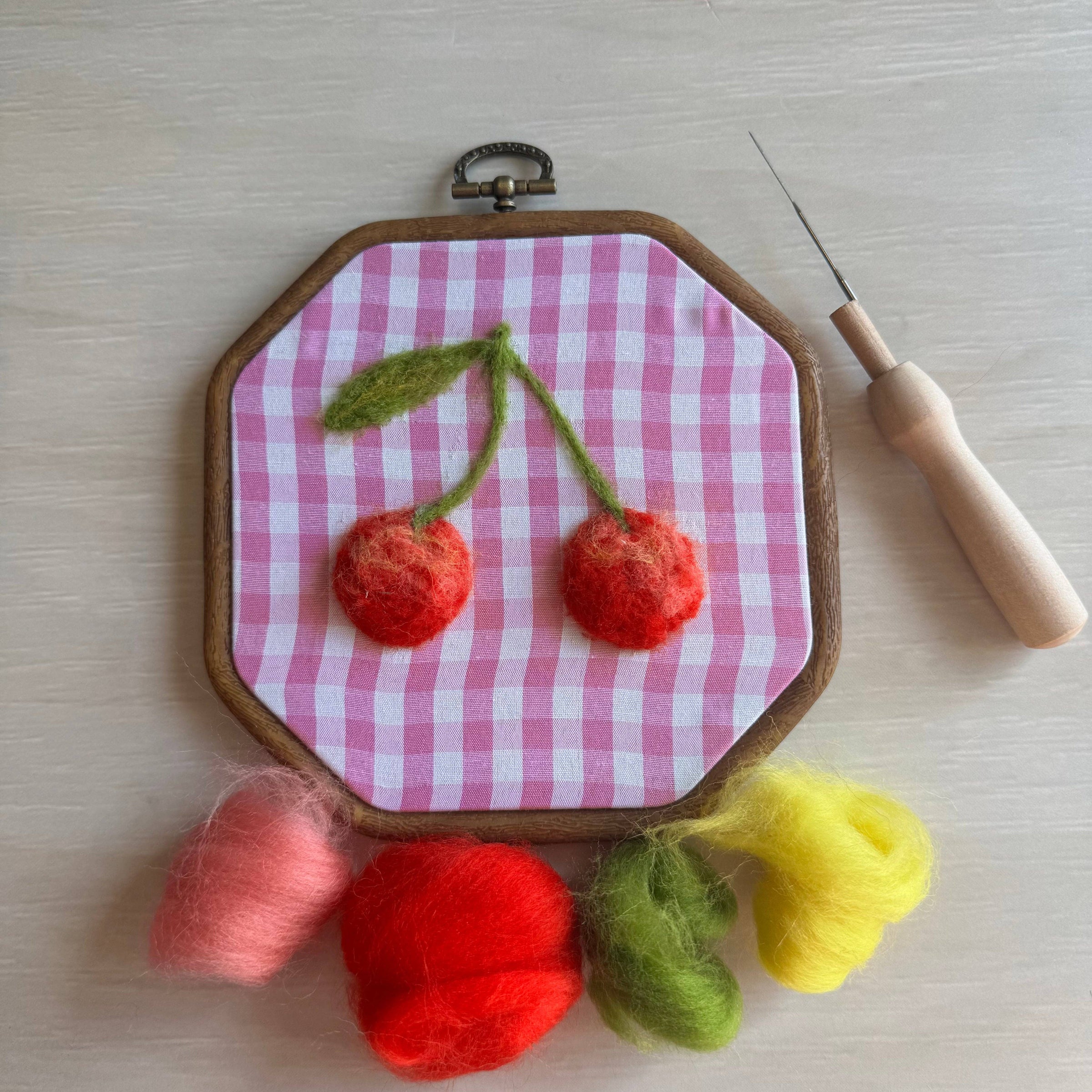 Very Cherry Painting With Wool DIY Kit