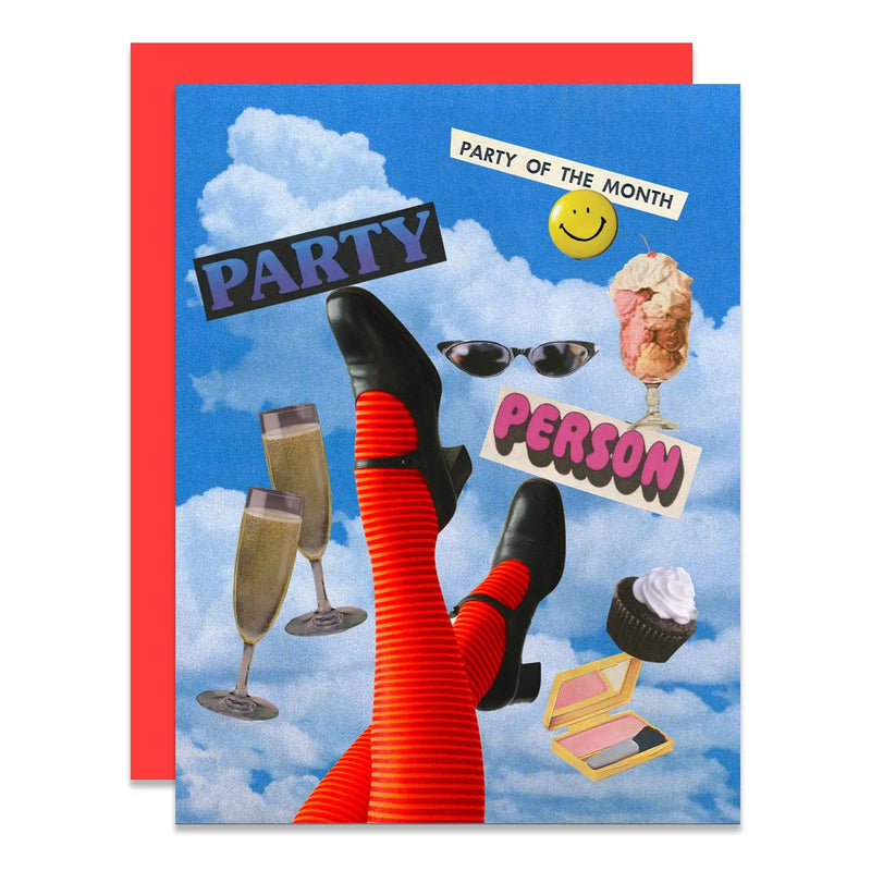 collage style party of the month card