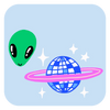 Alien Disco Buddies Iron-On Accessories Hot Dang Press