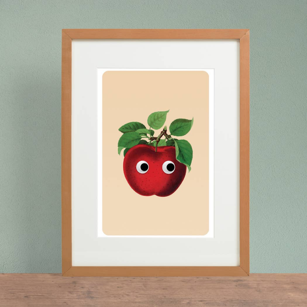 Googly Apple Print - 8 x 10