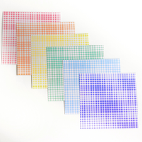 rainbow of 6 gingham patterned paper sheets