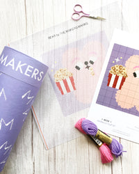 Bear with Popcorn Needle Point Kit