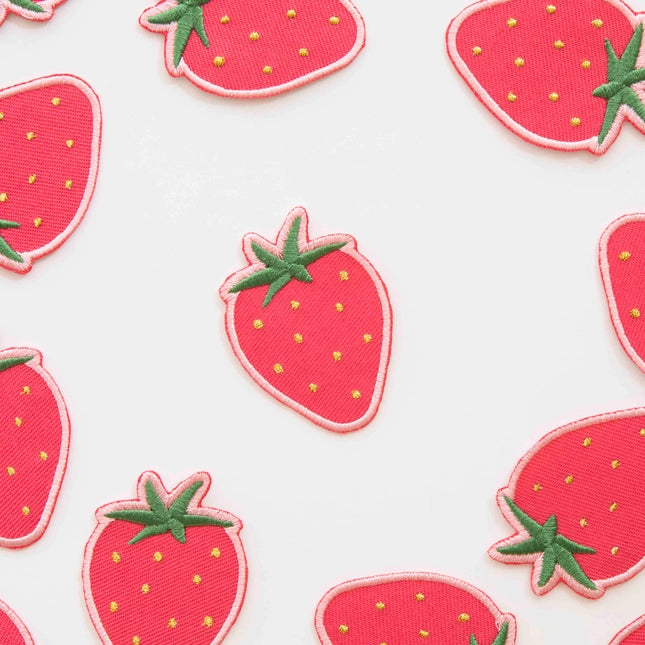Strawberry iron on patch