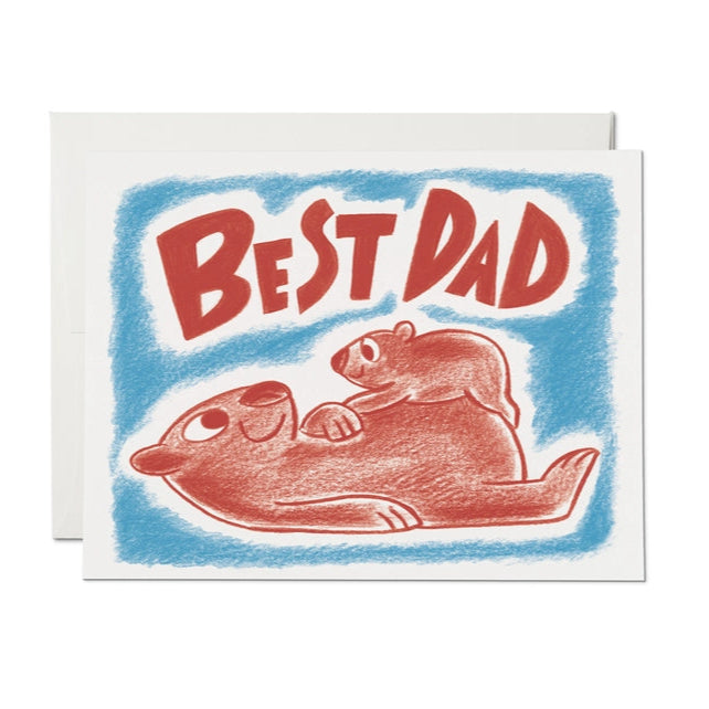 Wombat Dad Father's Day Card Greeting Cards Red Cap Cards