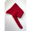 Red knitted bandana on a white background