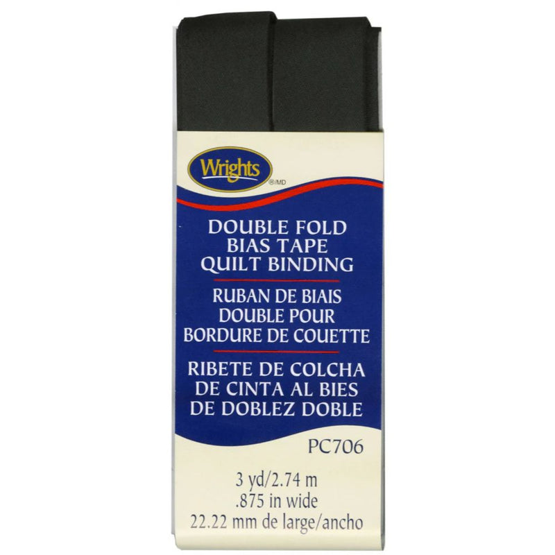 Packaging of Wright's double fold bias tape quilt binding on a white background