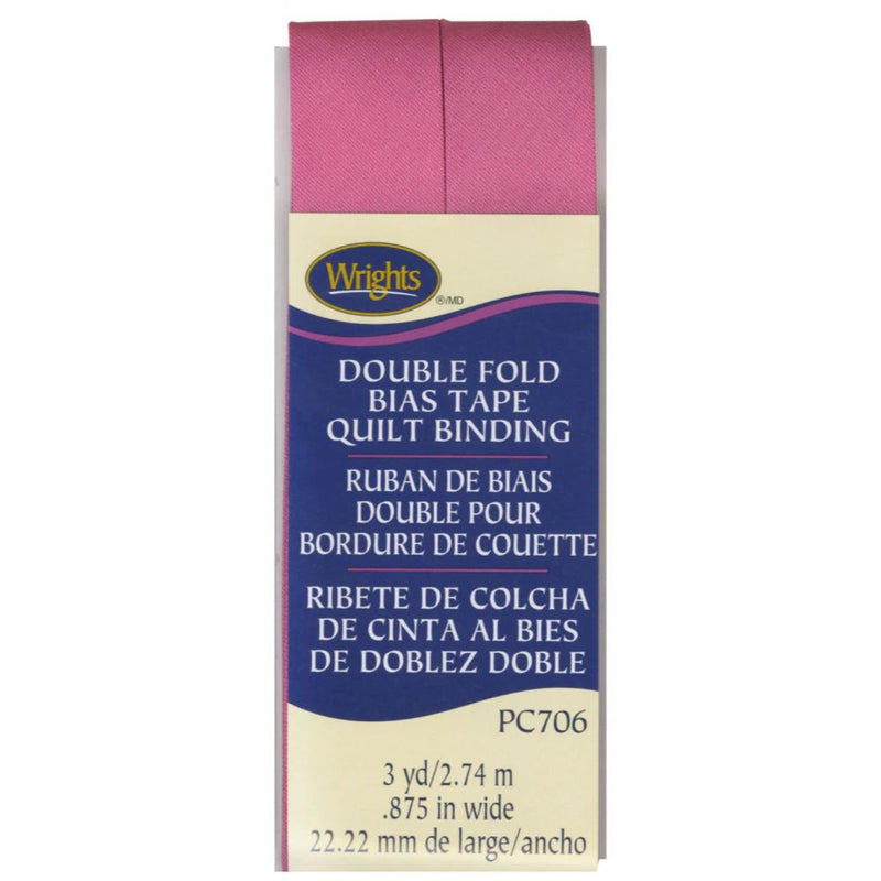 Box of Wright's double fold bias tape quilt binding with pink tape