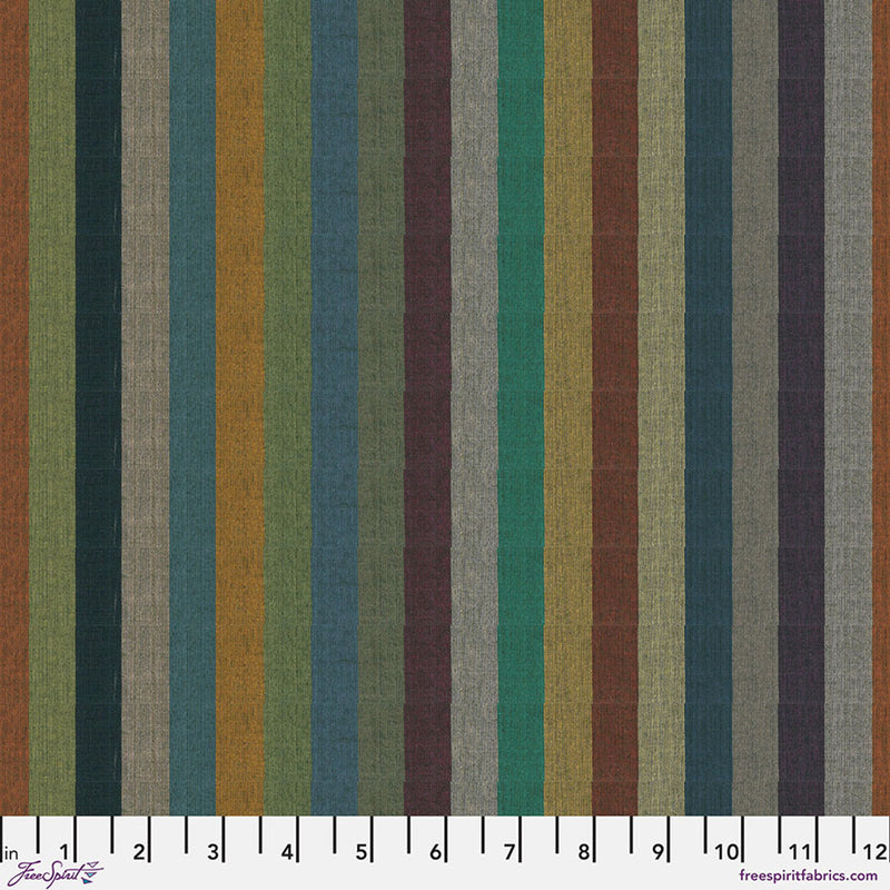 Close-up of fabric with multicolor stripes.