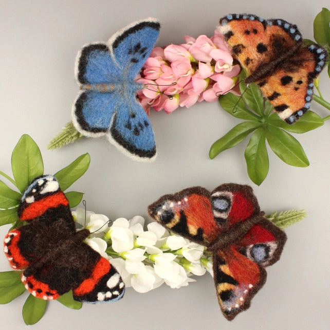 Large Blue Butterfly Needle Felt Kit