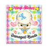 Vinyl sticker with a cute animal design on a colorful checkered background