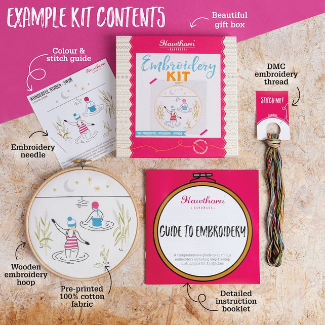 Crafty Cats Embroidery Kit Kit Hawthorn Handmade
