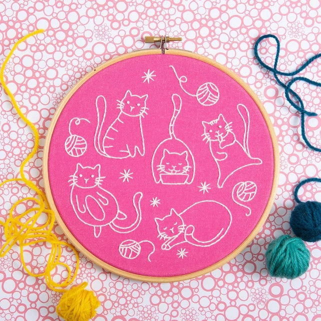 Crafty Cats Embroidery Kit Kit Hawthorn Handmade