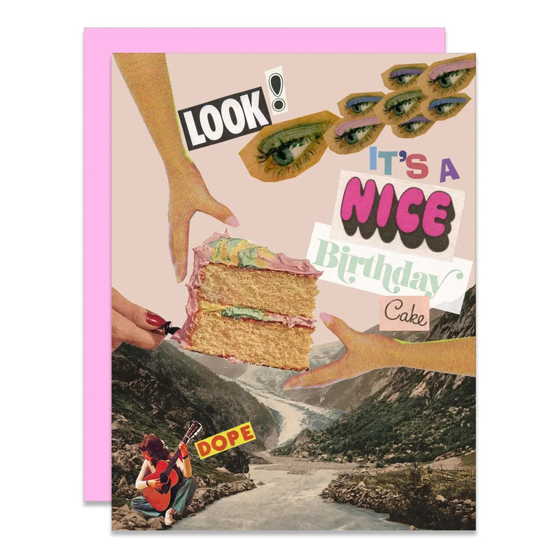 collage style cake themed birthday card