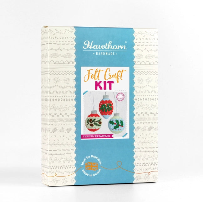 Christmas Baubles Felt Craft Kit Kit Hawthorn Handmade