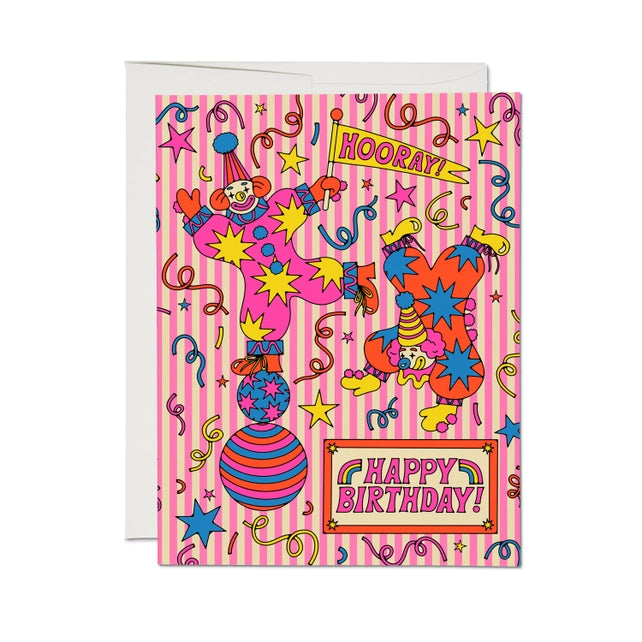Clowns Birthday Card Greeting Cards Red Cap Cards