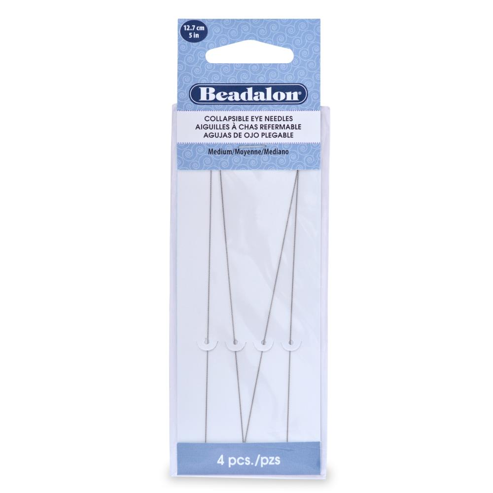Beadalon collapsible needles (4 pieces) in blue packaging on a white background