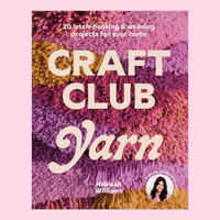 The front cover of "Craft Club Yarn" with colorful yarn in the background of the text