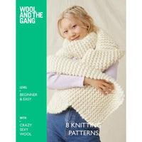 Book cover of 'Wool and the Gang' with a person wearing a knitted white garment.