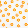Pattern of orange flowers on a white background