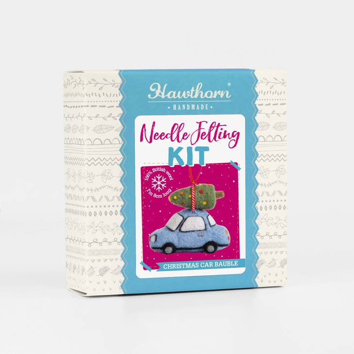 Christmas Car Mini Needle Felting Kit Kit Hawthorn Handmade