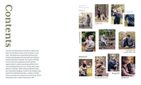Table of contents with images of people and animals in various settings
