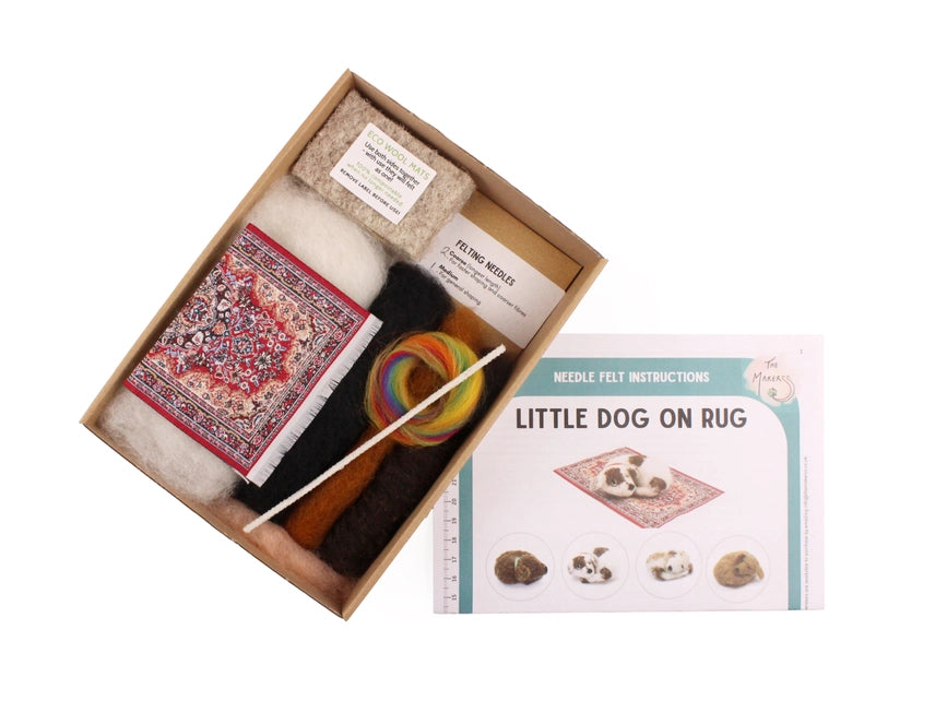 Little Dog on Rug Needle Felt Kit Kit The Makers