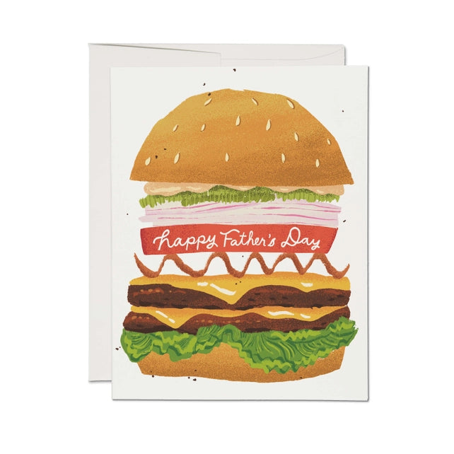 Double Cheeseburger Father's Day Card Greeting Cards Red Cap Cards