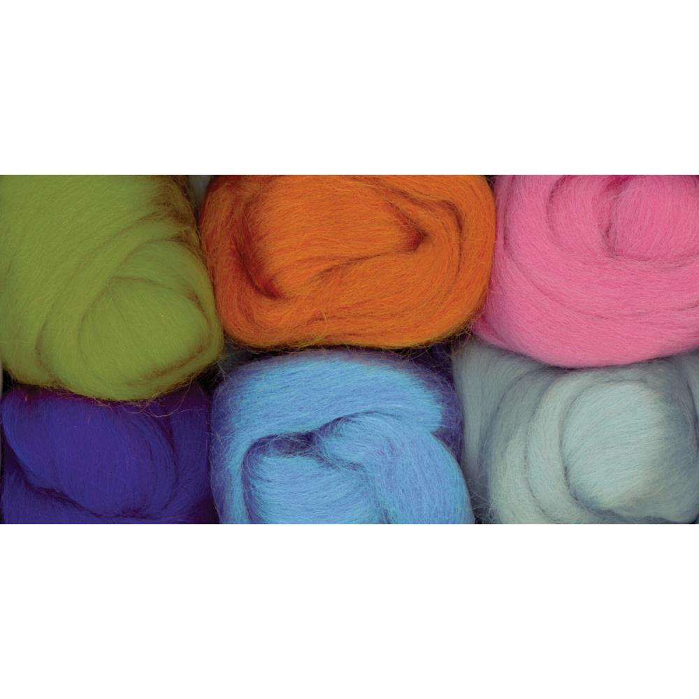 Colorful yarn balls in various hues on a white background