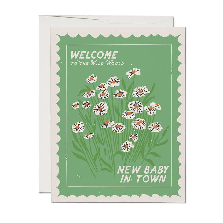 Wild World Baby Card Greeting Cards Red Cap Cards