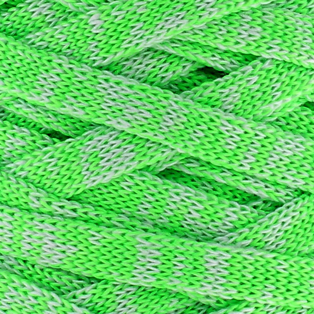 Close-up of green and white braided rope