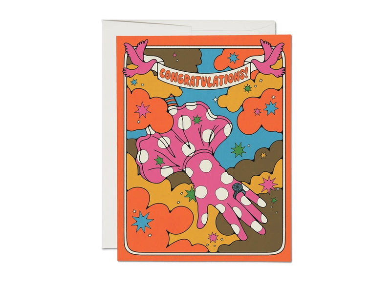 Congrats Engagement Ring Card Greeting Cards Red Cap Cards