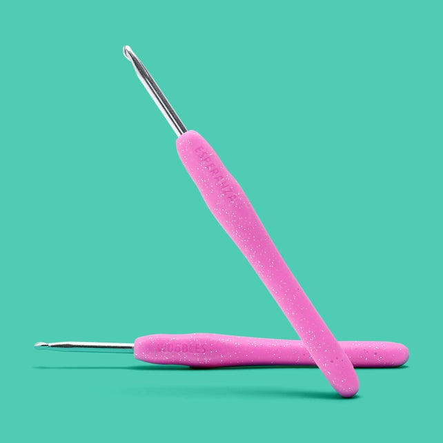 Pink sparkle crochet hook
