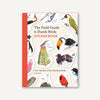 Image of front cover of The Field Guide to Dumb Birds Sticker book with images of some of thes bird stickers and red binding