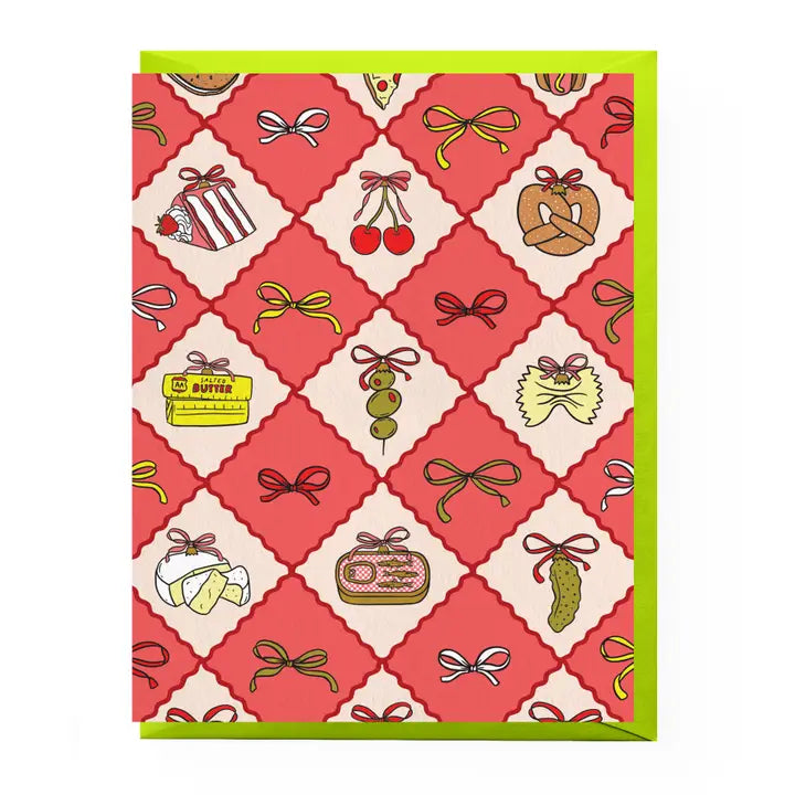 Food Ornaments & Bows Holiday Card