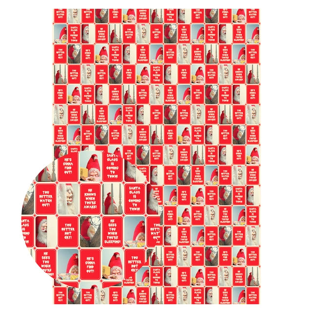 Creepy Santa Mixed Gift Wrapping Paper Set Gift Wrap Smitten Kitten