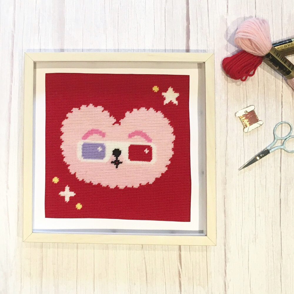 Bear with Glasses Needle Point Kit