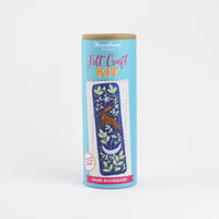 Felt craft kit for making a hare bookmark on a white background