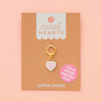 Heart stitch marker/zipper charm