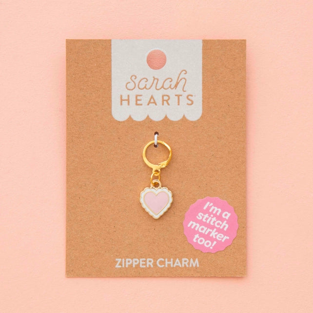 Heart stitch marker/zipper charm