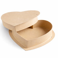 Heart-shaped cardboard box on a white background