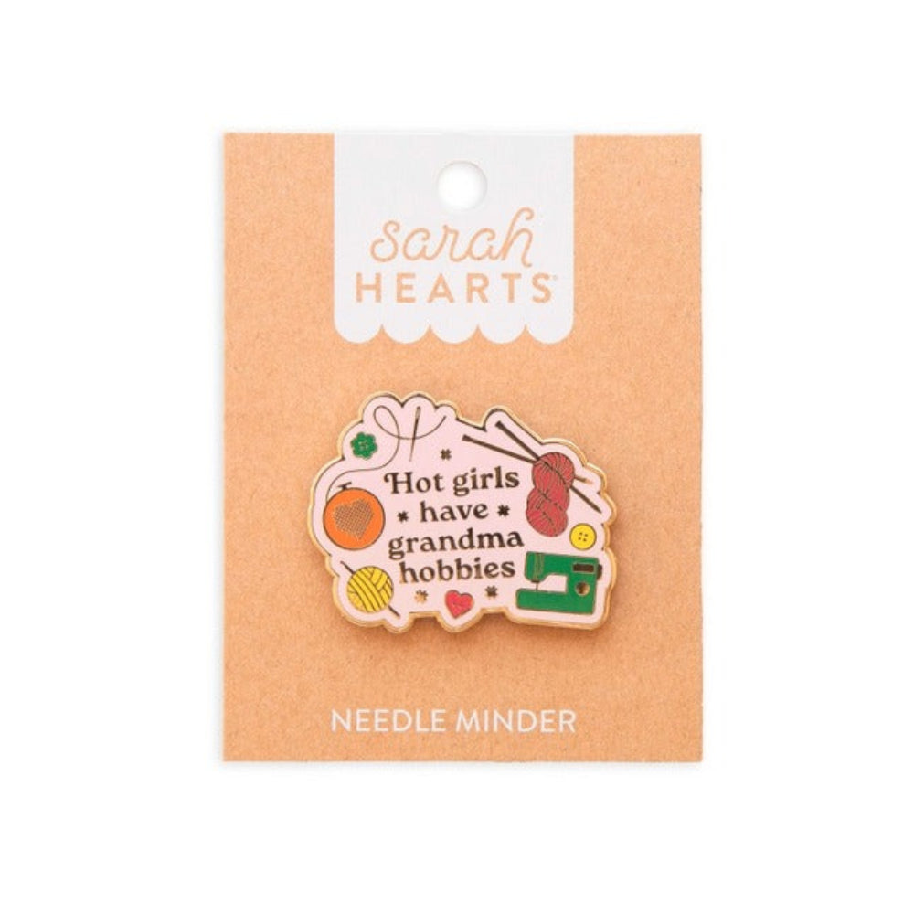 Needle minder with humorous design on a 'Sarah Hearts' branded card