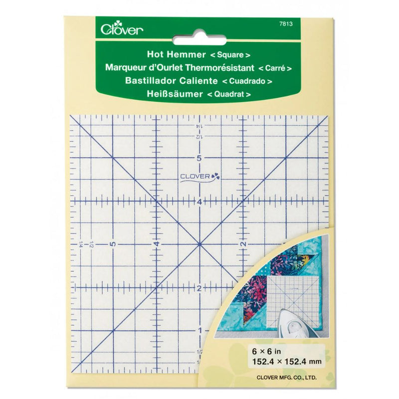 Clover hot hemmer square ruler packaging with grid design