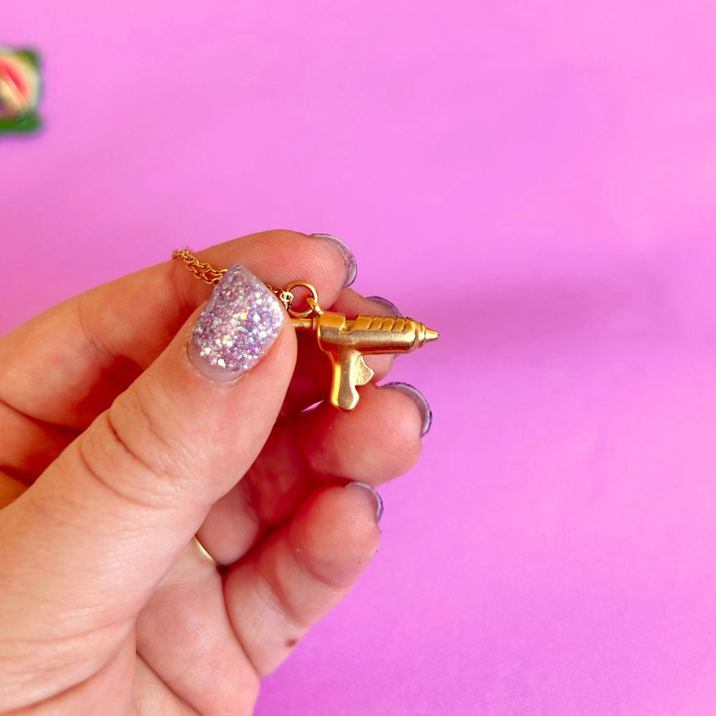 Hot Glue Gun Necklace Accessories The Peach Fuzz