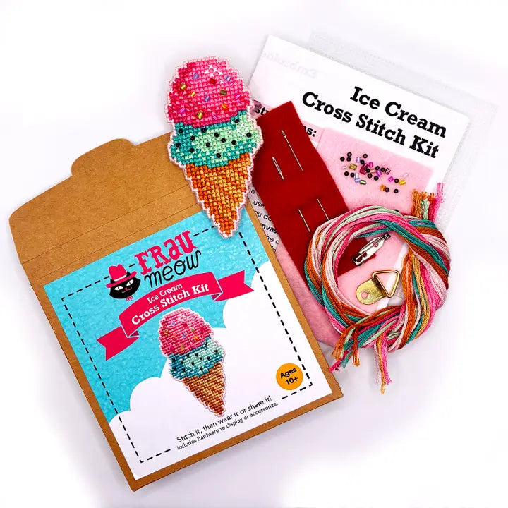 Ice Cream Cross Stitch Kit