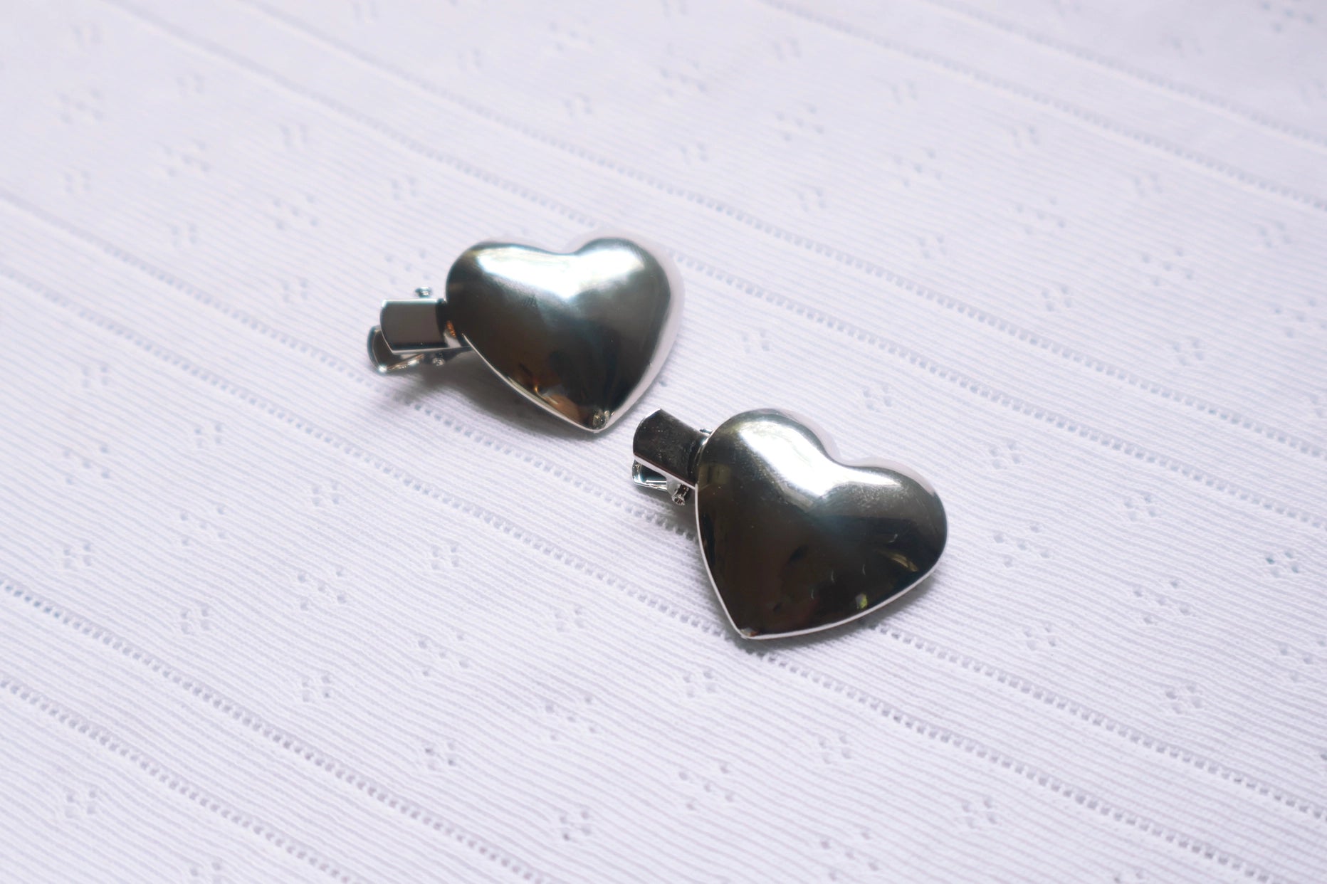 Metallic Heart Clips - Silver Heart Set (Small)